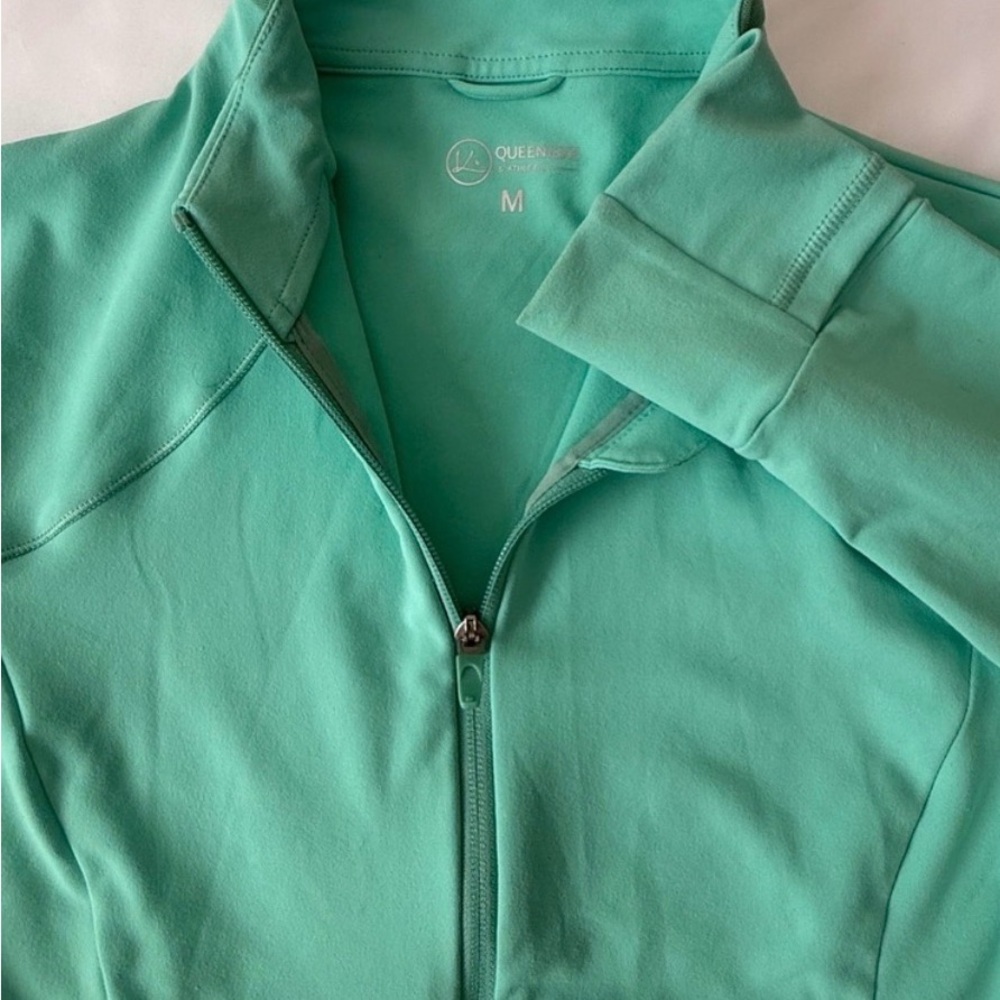 QUEENIEKE Women's Mint Green Zip-Front Active Jacket - Picture 3 of 9